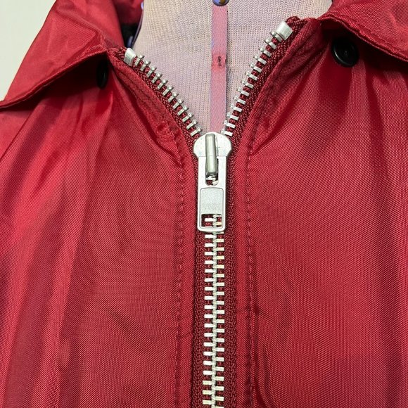 Vtg Rennoc Classic Nylon Varsity Jacket Sherpa/Quilted Lined Maroon Windbreaker - Picture 4 of 14